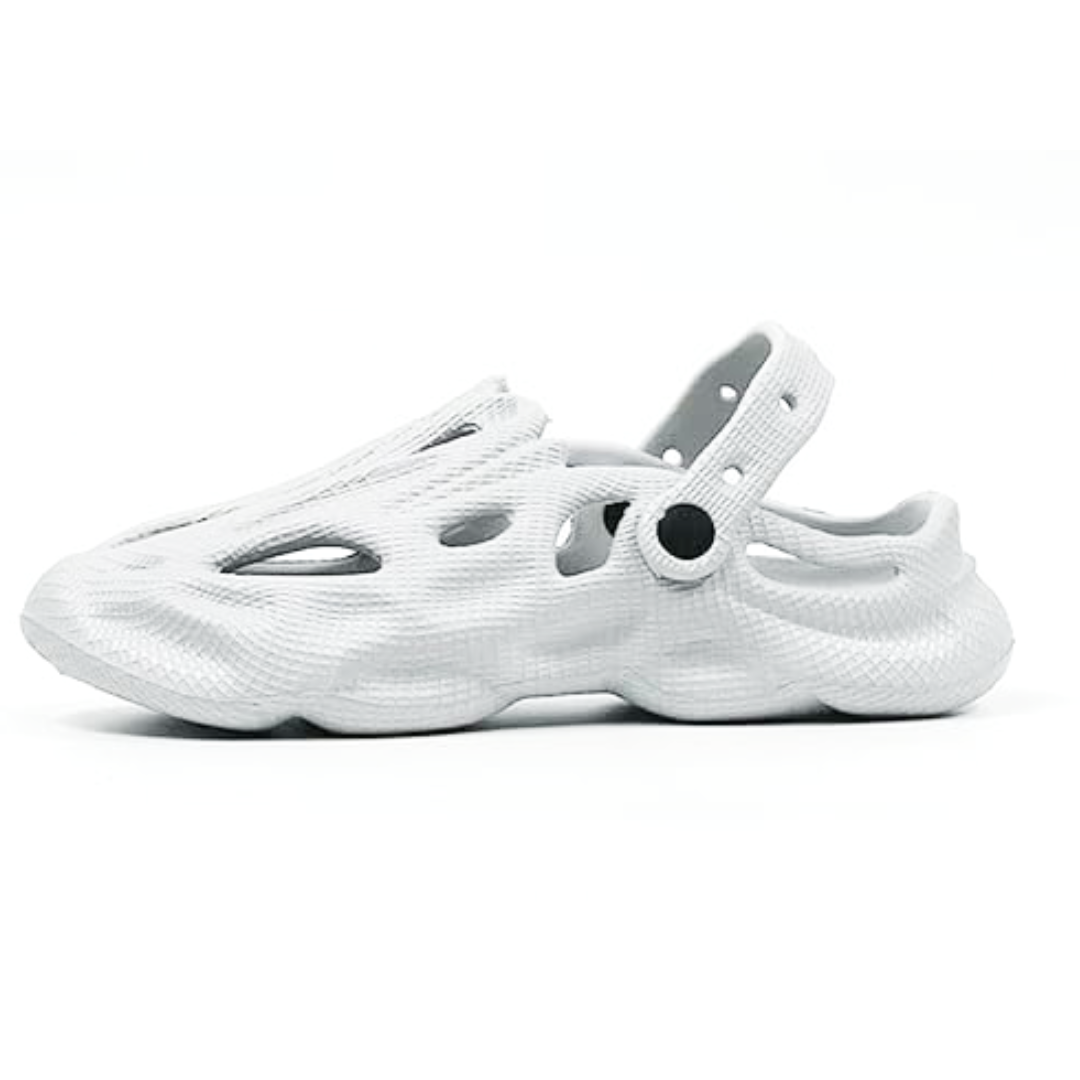 The Storm - Men White Clogs/Sandals with Adjustable Back Strap | Comfortable & Lightweight| Stylish & Anti-Skid| Waterproof