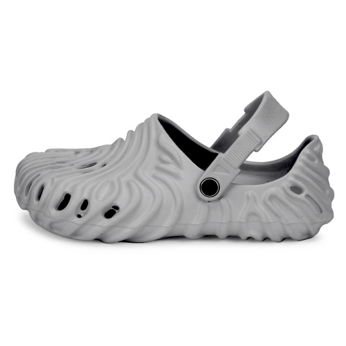 The Waves - Men Grey Clogs/Sandals with Adjustable Back Strap | Comfortable & Lightweight| Stylish & Anti-Skid| Waterproof