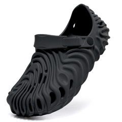 The Waves - Men Black Clogs/Sandals with Adjustable Back Strap | Comfortable & Lightweight| Stylish & Anti-Skid| Waterproof