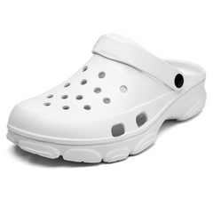 The Paradise - Men White Clogs/Sandals with Adjustable Back Strap | Comfortable & Lightweight| Stylish & Anti-Skid| Waterproof