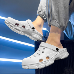 The Paradise - Men White Clogs/Sandals with Adjustable Back Strap | Comfortable & Lightweight| Stylish & Anti-Skid| Waterproof