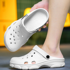 The Paradise - Men White Clogs/Sandals with Adjustable Back Strap | Comfortable & Lightweight| Stylish & Anti-Skid| Waterproof