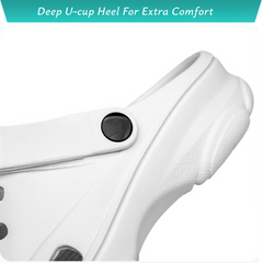 The Paradise - Men White Clogs/Sandals with Adjustable Back Strap | Comfortable & Lightweight| Stylish & Anti-Skid| Waterproof