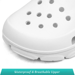 The Paradise - Men White Clogs/Sandals with Adjustable Back Strap | Comfortable & Lightweight| Stylish & Anti-Skid| Waterproof