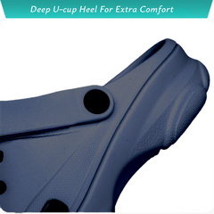 The Paradise - Men Navy Clogs/Sandals with Adjustable Back Strap | Comfortable & Lightweight| Stylish & Anti-Skid| Waterproof