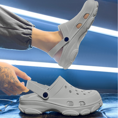 The Paradise - Men Grey Clogs/Sandals with Adjustable Back Strap | Comfortable & Lightweight| Stylish & Anti-Skid| Waterproof