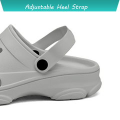 The Paradise - Men Grey Clogs/Sandals with Adjustable Back Strap | Comfortable & Lightweight| Stylish & Anti-Skid| Waterproof