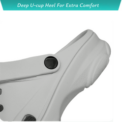 The Paradise - Men Grey Clogs/Sandals with Adjustable Back Strap | Comfortable & Lightweight| Stylish & Anti-Skid| Waterproof