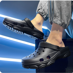 The Paradise - Men Black Clogs/Sandals with Adjustable Back Strap | Comfortable & Lightweight| Stylish & Anti-Skid| Waterproof