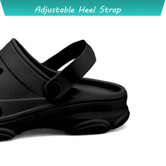 The Paradise - Men Black Clogs/Sandals with Adjustable Back Strap | Comfortable & Lightweight| Stylish & Anti-Skid| Waterproof
