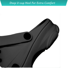 The Paradise - Men Black Clogs/Sandals with Adjustable Back Strap | Comfortable & Lightweight| Stylish & Anti-Skid| Waterproof