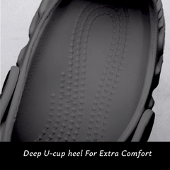 The Waves - Men Dark Grey Clogs/Sandals with Adjustable Back Strap | Comfortable & Lightweight| Stylish & Anti-Skid| Waterproof