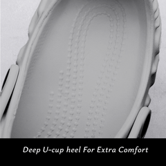 The Waves - Men Grey Clogs/Sandals with Adjustable Back Strap | Comfortable & Lightweight| Stylish & Anti-Skid| Waterproof