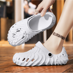 The Waves - Men White Clogs/Sandals with Adjustable Back Strap | Comfortable & Lightweight| Stylish & Anti-Skid| Waterproof