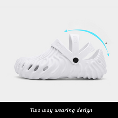 The Waves - Men White Clogs/Sandals with Adjustable Back Strap | Comfortable & Lightweight| Stylish & Anti-Skid| Waterproof