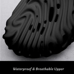 The Waves - Men Black Clogs/Sandals with Adjustable Back Strap | Comfortable & Lightweight| Stylish & Anti-Skid| Waterproof