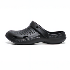 The Seagulls - Men Black Clogs/Sandals with Adjustable Back Strap | Comfortable & Lightweight| Stylish & Anti-Skid| Waterproof