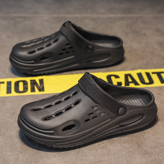 The Drift - Men Black Clogs/Sandals with Adjustable Back Strap | Comfortable & Lightweight| Stylish & Anti-Skid| Waterproof