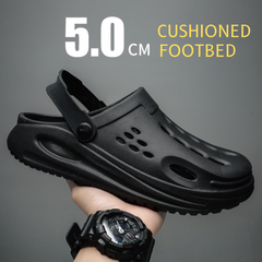 The Drift - Men Black Clogs/Sandals with Adjustable Back Strap | Comfortable & Lightweight| Stylish & Anti-Skid| Waterproof