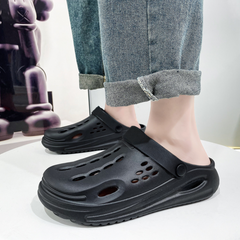 The Drift - Men Black Clogs/Sandals with Adjustable Back Strap | Comfortable & Lightweight| Stylish & Anti-Skid| Waterproof