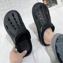 The Drift - Men Black Clogs/Sandals with Adjustable Back Strap | Comfortable & Lightweight| Stylish & Anti-Skid| Waterproof