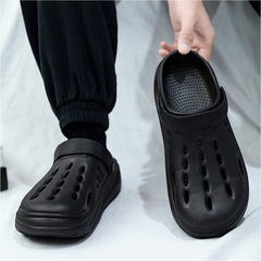 The Drift - Men Black Clogs/Sandals with Adjustable Back Strap | Comfortable & Lightweight| Stylish & Anti-Skid| Waterproof