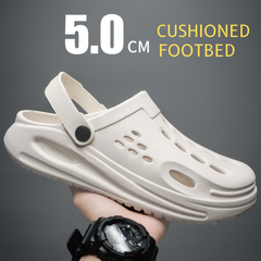 The Drift - Men White Clogs/Sandals with Adjustable Back Strap | Comfortable & Lightweight| Stylish & Anti-Skid| Waterproof