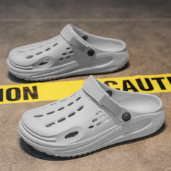 The Drift - Men Grey Clogs/Sandals with Adjustable Back Strap | Comfortable & Lightweight| Stylish & Anti-Skid| Waterproof