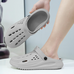 The Drift - Men Grey Clogs/Sandals with Adjustable Back Strap | Comfortable & Lightweight| Stylish & Anti-Skid| Waterproof