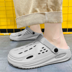 The Drift - Men Grey Clogs/Sandals with Adjustable Back Strap | Comfortable & Lightweight| Stylish & Anti-Skid| Waterproof