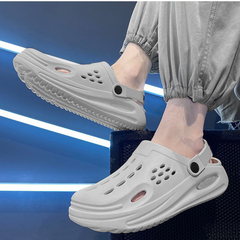 The Drift - Men Grey Clogs/Sandals with Adjustable Back Strap | Comfortable & Lightweight| Stylish & Anti-Skid| Waterproof