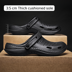 The Seagulls - Men Black Clogs/Sandals with Adjustable Back Strap | Comfortable & Lightweight| Stylish & Anti-Skid| Waterproof