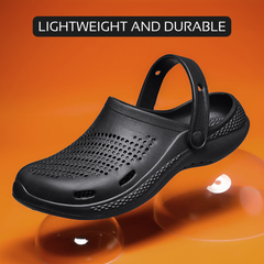 The Seagulls - Men Black Clogs/Sandals with Adjustable Back Strap | Comfortable & Lightweight| Stylish & Anti-Skid| Waterproof