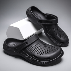 The Seagulls - Men Black Clogs/Sandals with Adjustable Back Strap | Comfortable & Lightweight| Stylish & Anti-Skid| Waterproof
