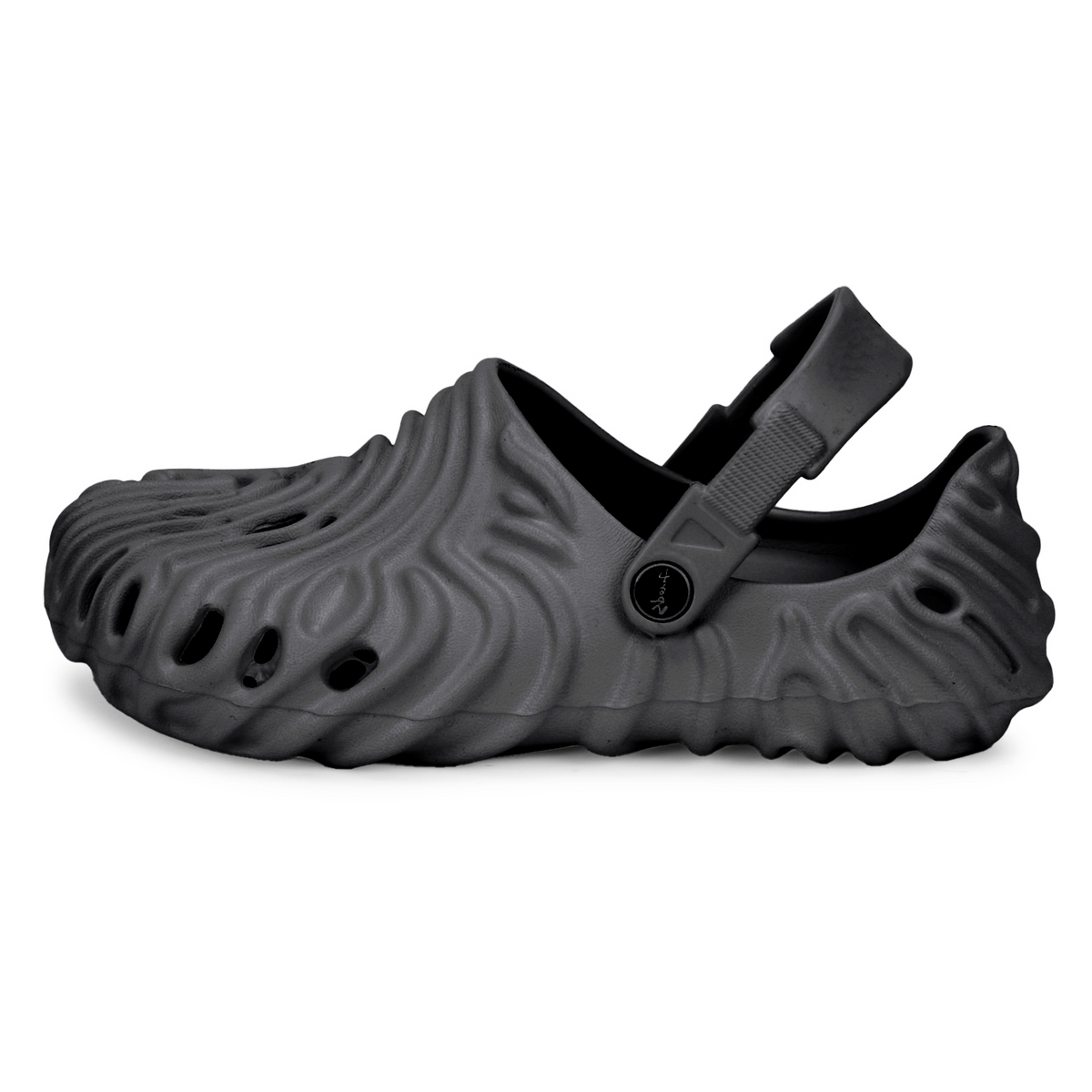 The Waves - Men Dark Grey Clogs/Sandals with Adjustable Back Strap | Comfortable & Lightweight| Stylish & Anti-Skid| Waterproof