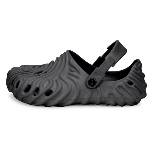 The Waves - Men Dark Grey Clogs/Sandals with Adjustable Back Strap | Comfortable & Lightweight| Stylish & Anti-Skid| Waterproof