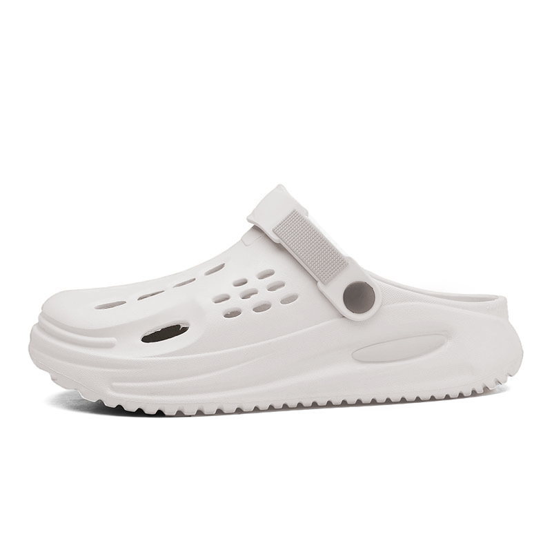 The Drift - Men White Clogs/Sandals with Adjustable Back Strap | Comfortable & Lightweight| Stylish & Anti-Skid| Waterproof