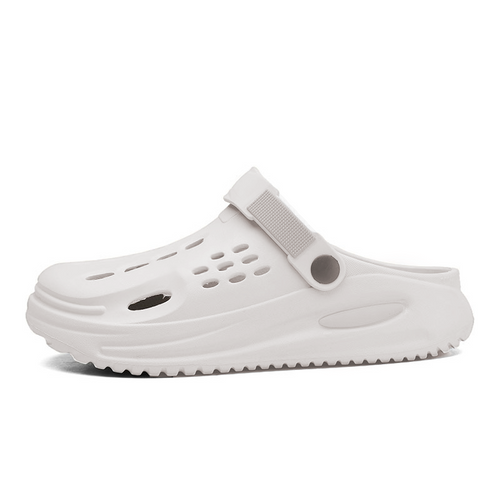 The Drift - Men White Clogs/Sandals with Adjustable Back Strap | Comfortable & Lightweight| Stylish & Anti-Skid| Waterproof