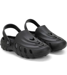 The Sunshine - Men Black Clogs/Sandals with Adjustable Back Strap | Comfortable & Lightweight| Stylish & Anti-Skid| Waterproof