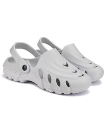 The Sunshine - Men Grey Clogs/Sandals with Adjustable Back Strap | Comfortable & Lightweight| Stylish & Anti-Skid| Waterproof