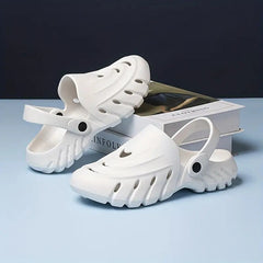 The Sunshine - Men White Clogs/Sandals with Adjustable Back Strap | Comfortable & Lightweight| Stylish & Anti-Skid| Waterproof