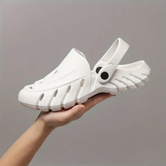 The Sunshine - Men White Clogs/Sandals with Adjustable Back Strap | Comfortable & Lightweight| Stylish & Anti-Skid| Waterproof