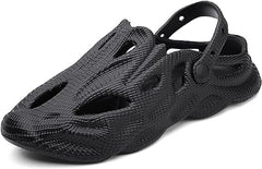 The Storm - Men Black Clogs/Sandals with Adjustable Back Strap | Comfortable & Lightweight| Stylish & Anti-Skid| Waterproof