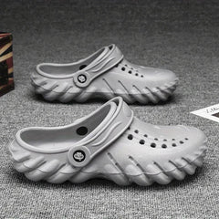 The Ocean - Men Grey Clogs/Sandals with Adjustable Back Strap | Comfortable & Lightweight| Stylish & Anti-Skid| Waterproof