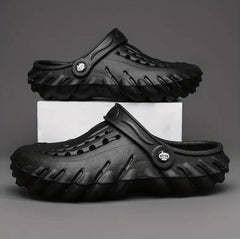 The Ocean - Men Black Clogs/Sandals with Adjustable Back Strap | Comfortable & Lightweight| Stylish & Anti-Skid| Waterproof