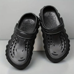 The Ocean - Men Black Clogs/Sandals with Adjustable Back Strap | Comfortable & Lightweight| Stylish & Anti-Skid| Waterproof