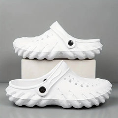 The Ocean - Men White Clogs/Sandals with Adjustable Back Strap | Comfortable & Lightweight| Stylish & Anti-Skid| Waterproof