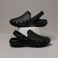 The Sunshine - Men Black Clogs/Sandals with Adjustable Back Strap | Comfortable & Lightweight| Stylish & Anti-Skid| Waterproof