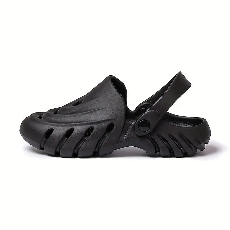 The Sunshine - Men Black Clogs/Sandals with Adjustable Back Strap | Comfortable & Lightweight| Stylish & Anti-Skid| Waterproof