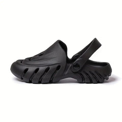 The Sunshine - Men Black Clogs/Sandals with Adjustable Back Strap | Comfortable & Lightweight| Stylish & Anti-Skid| Waterproof